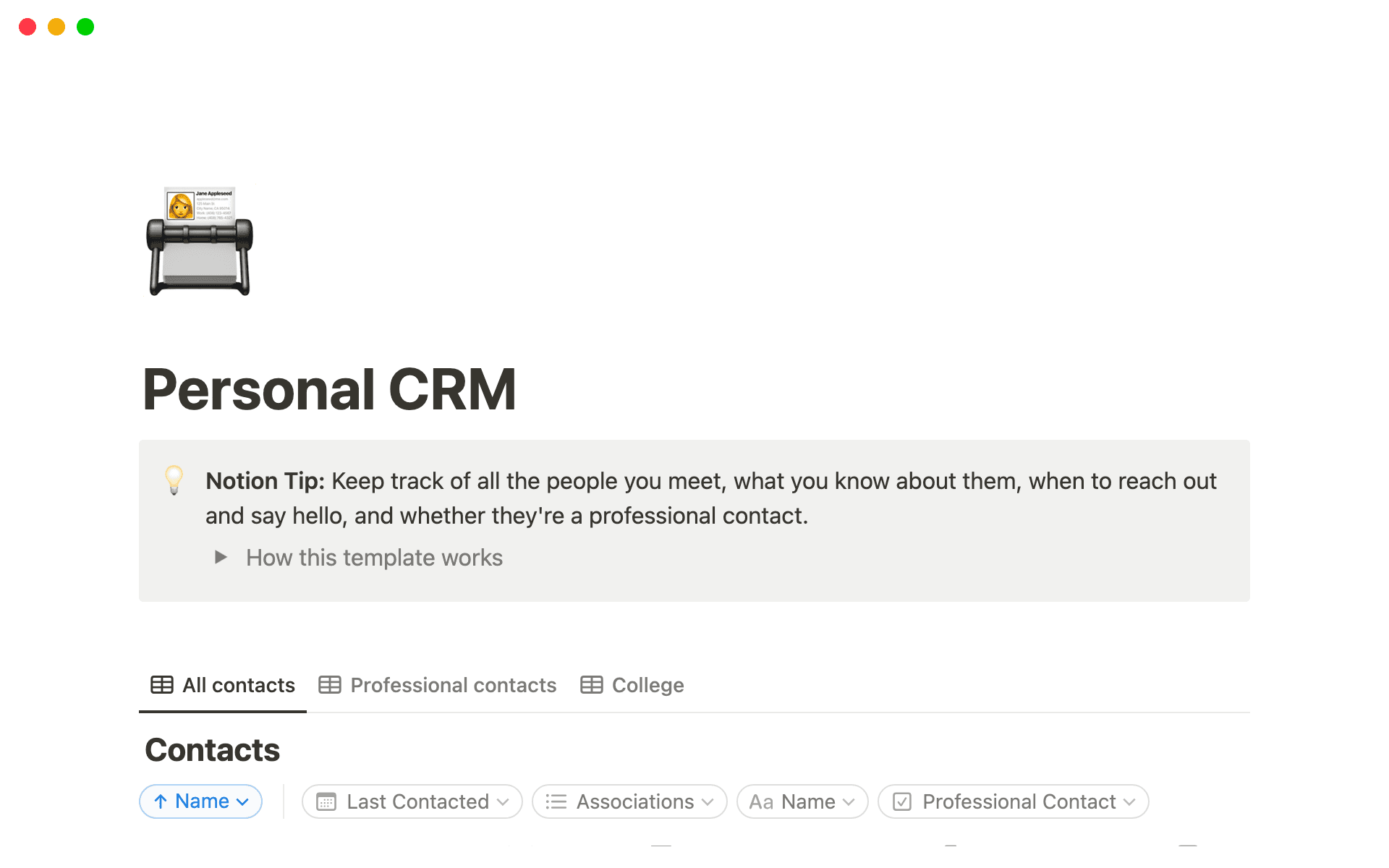 Partnerships CRM template