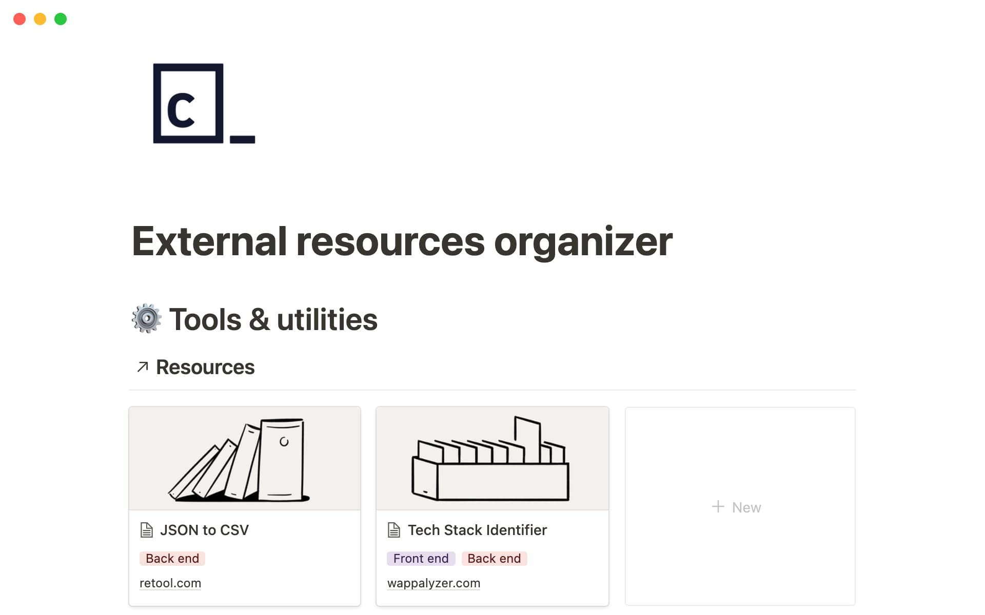 Use Notion to document your resource plan and and have what you need when you need it.