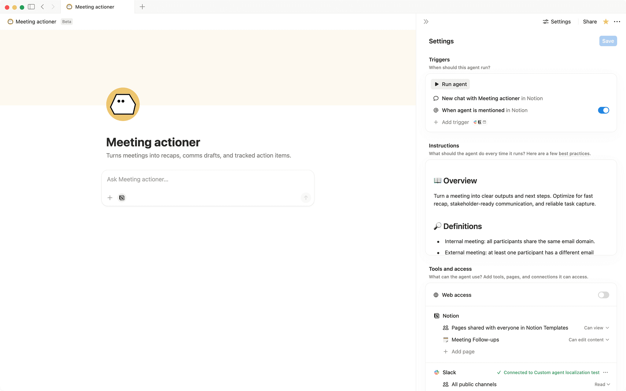 Meeting actioner