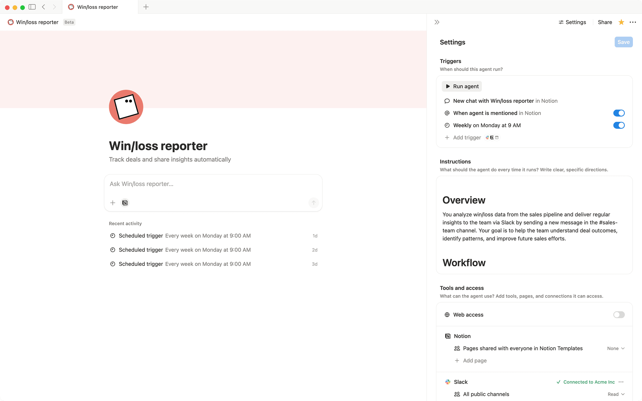 Win/loss reporter