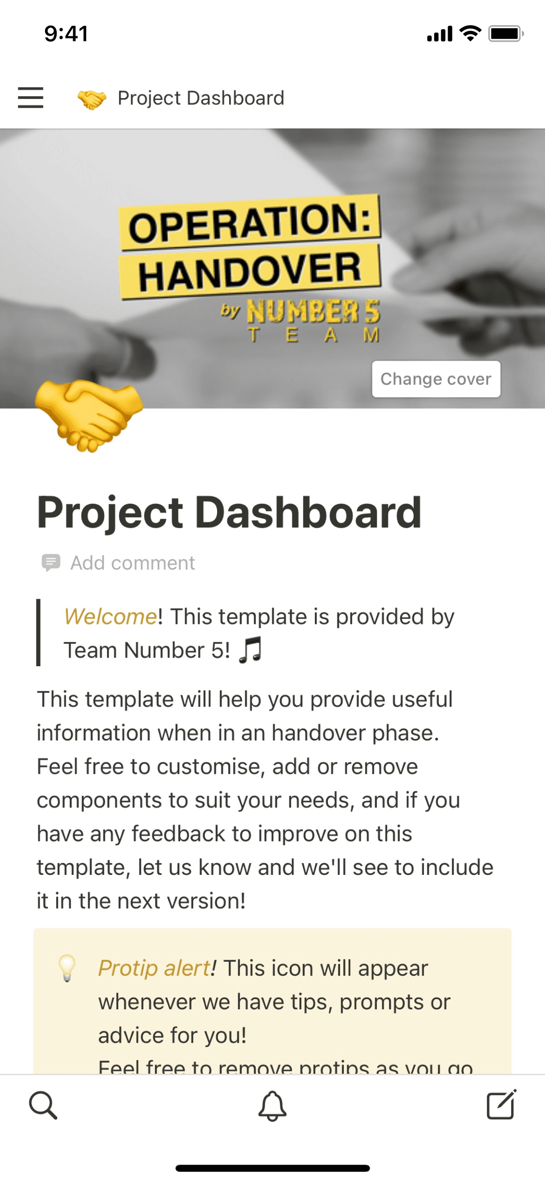 A screenshot of Notion’s mobile app